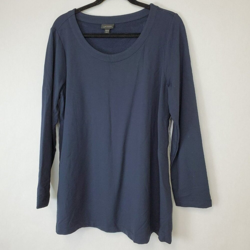 J. Jill Sweater Womens Large Petite Wearever Collection Side Stripe Pullover